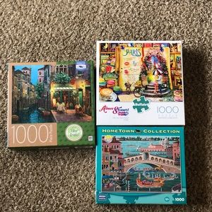 Set of 3 Travel Theme Jigsaw Puzzles